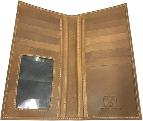 Vista 2 de Twisted X Cartera de piel marrón con turquesa X (Rodeo), Rodeo, Billetera triple