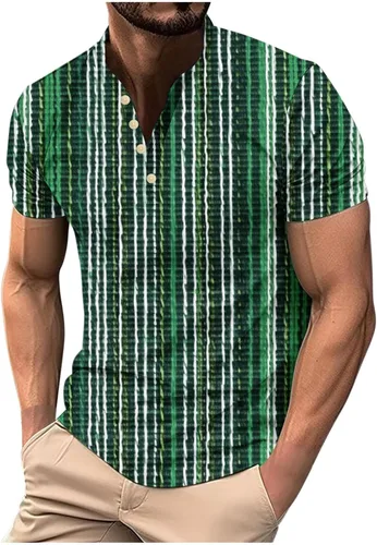 Vista 6 de Camisetas para hombre con gráfico divertido de manga corta con cremallera de un cuarto, camiseta polo de verano casual elegante para gimnasio