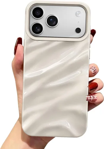 Vista 22 de QLTYPRI Funda compatible con iPhone 11, bonita funda con patrón de ondas de agua para niñas y mujeres, delgada, satinada, brillante, suave, de Beige