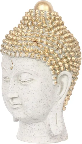 Vista 6 de eCraftIndia Cabeza decorativa de Buda Polyresin Showpiece