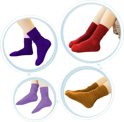 Vista 7 de DOOVID Calcetines largos hasta la rodilla para niños y niñas, calcetines largos de algodón