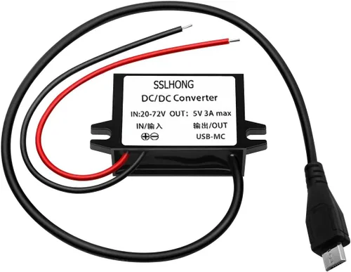 Vista 9 de Convertidor de salida USB DC 20-72V a 5V Módulo reductor de transformador impermeable Módulo reductor (USB doble A)