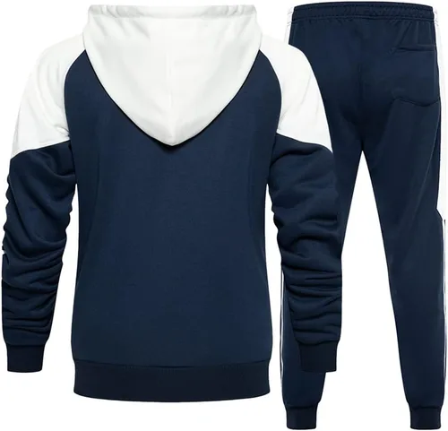 Vista 3 de DUOFIER Conjunto deportivo de 2 piezas para hombre, conjunto deportivo casual