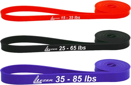 Vista 13 de LEZER Bandas de resistencia – Bandas de dominadas para gimnasio en casa, estiramiento, terapia física y entrenamiento – Incluye instrucciones