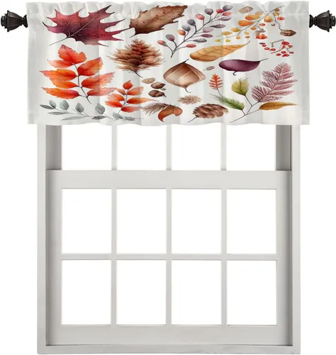 Vista 74 de Cortinas opacas de poliéster multicapa para cafetería, con diseño de diamantes, 2 unidades, 26 x 24 pulgadas