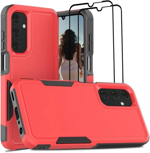 Vista 47 de Jeylly Compatible con Samsung Galaxy A22 5G Funda, Funda Samsung A22 5G con 2pcs protectores de pantalla de vidrio templado