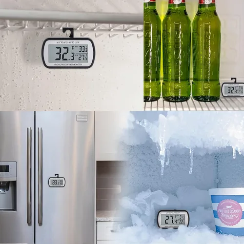 Vista 7 de AEVETE Termómetro Digital para Refrigerador Termómetro de Nevera para Congelador con Respaldo Magnético Pantalla LCD Grande, Sencillo y Fácil
