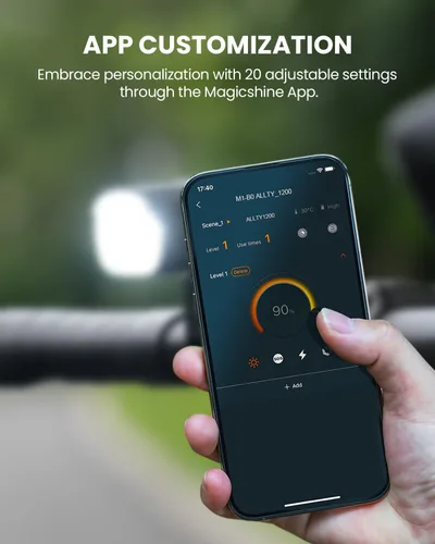 Vista 7 de Luz de bicicleta ALLTY 1200 con FFR Lightsync para carretera y MTB