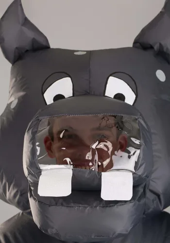 Vista 5 de Disfraz Inflable de Hipopótamo para Adulto Multicolor