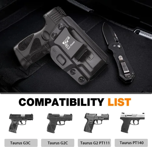 Vista 4 de IWB Holster - Compatible with Taurus G3C/ G2C/ G2S / TX22 Compact / PT111 G2/ PT140, Inside Waistband Concealed Carry Holster, Adj. Cant &