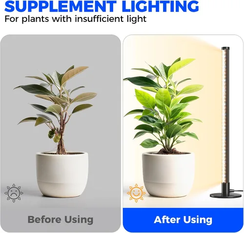 Vista 4 de Barrina Luz de Crecimiento de Pie para Plantas de Interior, 20W 2FT Luz LED de Planta de Escritorio, Colgante y de Pie, Luces de Crecimiento