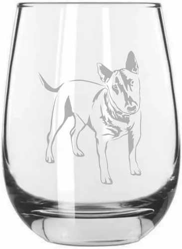 Vista 404 de Shar Pei (chino) - Vaso de vino sin tallo grabado para perro, 15.25 onzas
