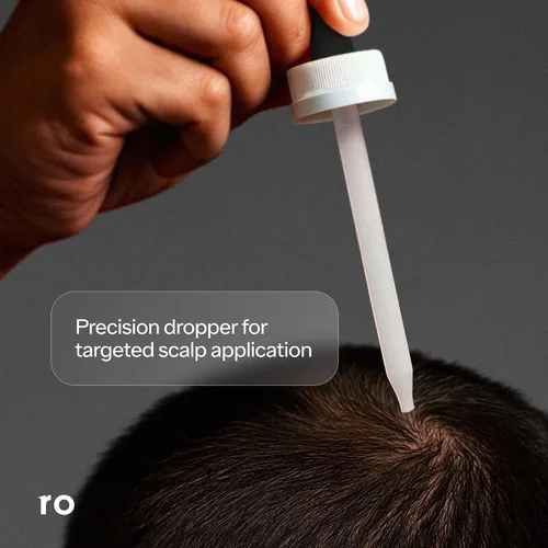 Vista 5 de RO MAN Minoxidil Solución al 5% para la pérdida y el crecimiento del cabello de los hombres, líquido sin perfume, clínicamente probado, 2 onzas