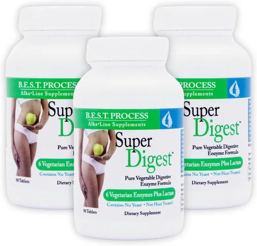 Vista 11 de SuperDigest Best Process Alkaline — Soporte digestivo multienzimático — Enzimas digestivas con alfalfa, papaína y bromelina (apto para vegetarianos)