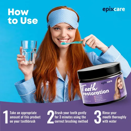 Vista 7 de Polvo mineral de restauración de dientes, blanqueamiento dental natural para la salud bucal dental polvo púrpura - eficaz en el fortalecimiento