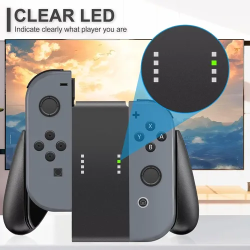 Vista 4 de Gepicest Switch Accessories Grip Holder for Switch Controller Compatible with Switch Handheld Remote, Kit Set Grips Holder for Dual Remote