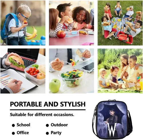 Vista 8 de Mochilas de moda conjunto mochila con lonchera bolsa de almuerzo estuche de lápices bolsa de lápices