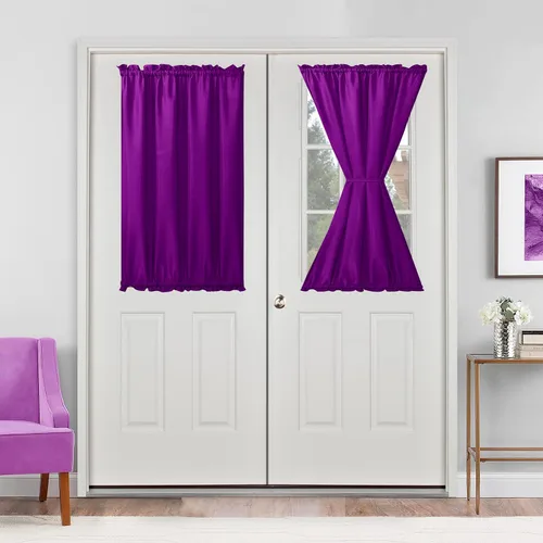 Vista 64 de Cortinas para puerta francesa, color aguamarina, 24 pulgadas de ancho x 40 pulgadas de largo, 1 panel Bolsillo para barra, semitransparente