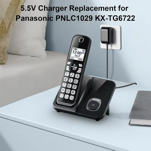Vista 2 de Fuente de alimentación para Panasonic PNLV226 KX-TG242 KX-TGE210 KX-TGL463 KX-TGF383 Teléfonos 5.5V Adaptador de CA PNLC1029 KX-TG6722 Cargador