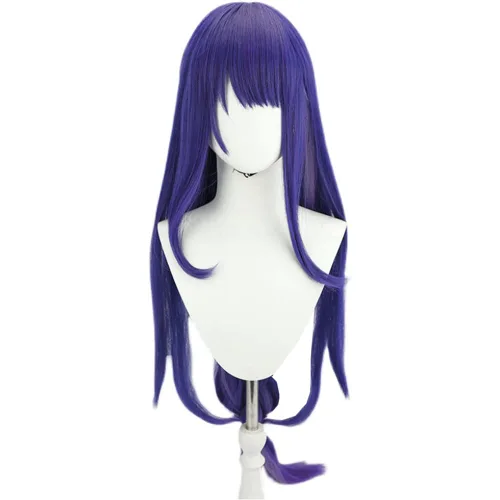 Vista 5 de Arataki Itto - Pelo sintético largo Inazuma liso blanco y rojo de anime, patillas largas, Halloween, carnaval, exposición de cómics, cosplay