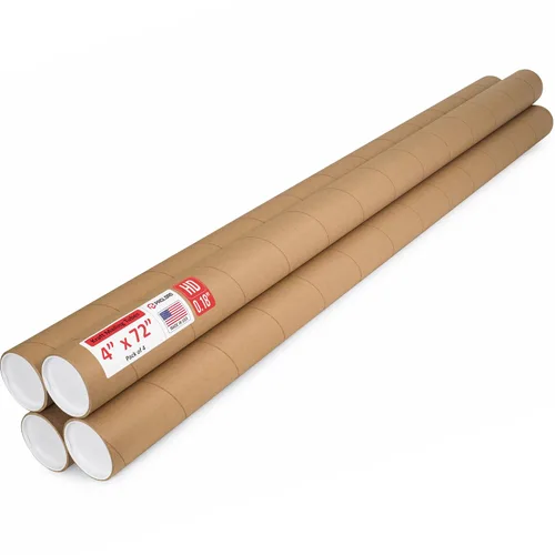 Vista 26 de Tubo de cartón reforzado de 2 x 18 pulgadas, paquete de 4 tubos con 8 tapas, seguro aprobado por USPS, ideal para envío y almacenamiento