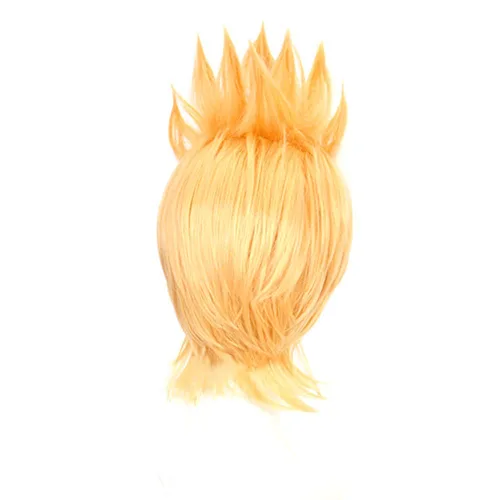 Vista 4 de XiongXiongLe Peluca de Halloween, cosplay, anime, My Hero Academia, Mirio Togata Cos, juego de rol, pelucas sintéticas cortas de cabello amarillo