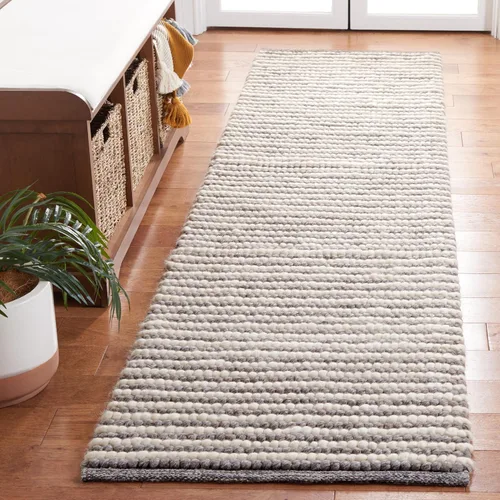 Vista 11 de Martha Stewart x SAFAVIEH - Colección de alfombras de área, 2 pies 3 pulgadas x 9 pies, color marfil y beige, hecha a mano de lana para entrada