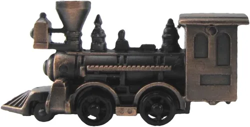 Vista 2 de Treasure Gurus Die Cast Modelo Locomotora Sacapuntas Diecast Steam Engine Train Railfan Gift