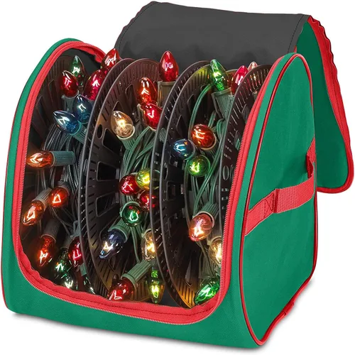 Vista 11 de Bolsa de Almacenamiento Premium para Luces de Navidad – Material 600D Resistente a Desgarros de Servicio Pesado con Asas Reforzadas – Incluye 3