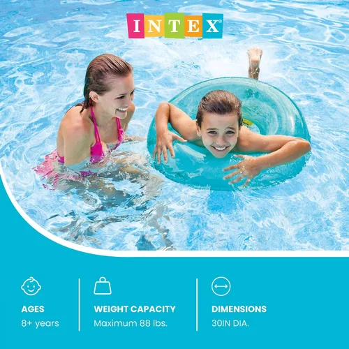 Vista 2 de Intex Colorful Transparent Inflatable Swimming Pool Beach Tube Raft