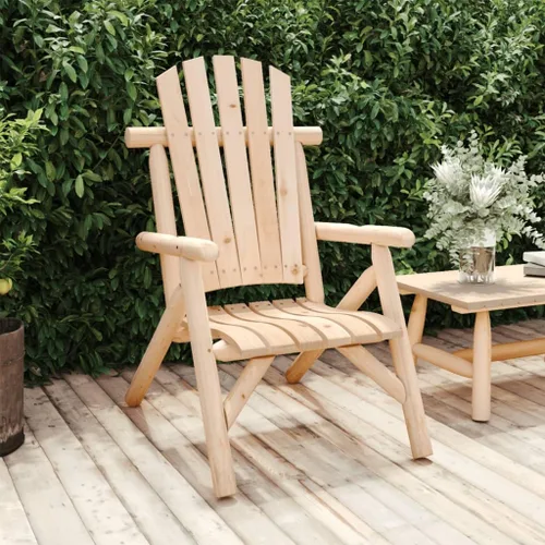 Vista 7 de Solid Spruce Wood Garden Chair Burned Wood Look Ergonomic Design Durable Outdoor Seating Rectangular Shape 33.9x26.8x40.6 in Brown for Patio Balcony