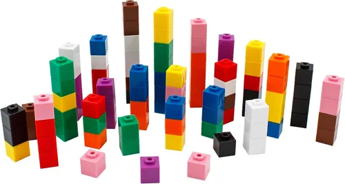 Vista 3 de Junior Learning: 100 Mathcubes - Paquete de 100 cubos multicolores, construye y aprende, aprendizaje y desarrollo práctico de matemáticas, niños a