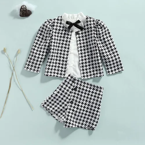 Vista 4 de Conjunto de ropa de 2 piezas para niñas pequeñas para otoño e invierno