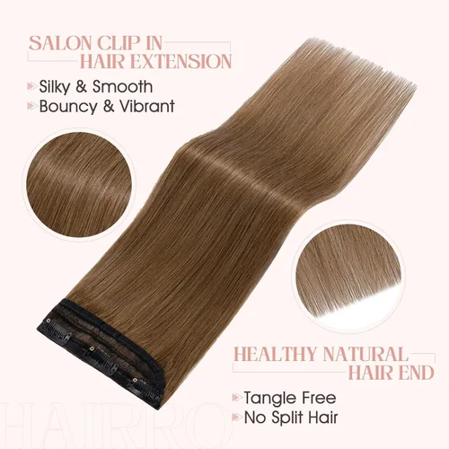 Vista 7 de Hairro Extensiones de cabello humano 100% con clip, extensiones de cabello real lacio, extensiones de trama a máquina para añadir longitud