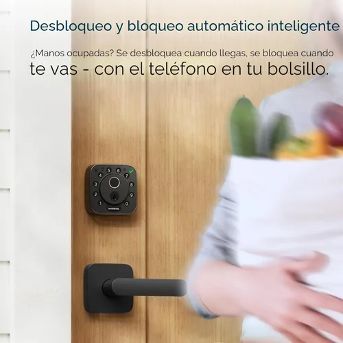 Vista 7 de ULTRALOQ Cerradura inteligente con huella digital y WiFi Bolt, funciona con Apple Home, Siri, Alexa, entrada sin llave con identificación de huella