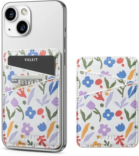 Vista 15 de VULKIT Tarjetero para teléfono Billetera de cuero adhesivo bolsillo RFID bloqueo tarjetas de crédito fundas para tarjetas de crédito Stick Back of