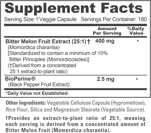 Vista 4 de NusaPure Melón amargo, 400 mg, 180 cápsulas vegetales (sin OMG, vegano)