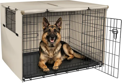 Vista 11 de Explore Land - Funda para jaula para perros, 18 pulgadas, color negro Parasol de poliéster resistente, ajuste universal para jaula de alambre