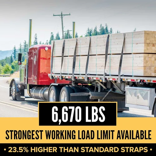 Vista 2 de US Cargo Control Blackline - Correa de cabrestante resistente de 4 pulgadas con gancho plano, 4 pulgadas de ancho x 30 pies de largo, correas
