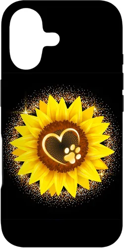 Vista 32 de Sunflower Paw Cat Dog Heart Case for iPhone 16