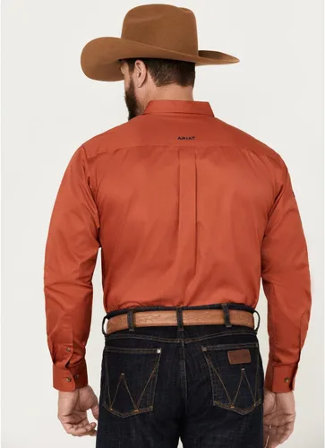 Vista 4 de Camisa ajustada de sarga con logotipo del