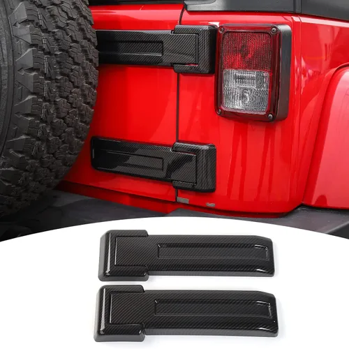 Vista 11 de Cubiertas de bisagras de compuerta trasera, accesorios de moldura para Jeep Wrangler JK JKU y Unlimited 2007-2018 (Rosa)