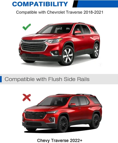 Vista 2 de Wonderdriver Barras Transversales para Techo 220 lb Compatibles con Chevy Chevrolet Traverse 2018 2019 2020 2021, Barras Transversales de Servicio