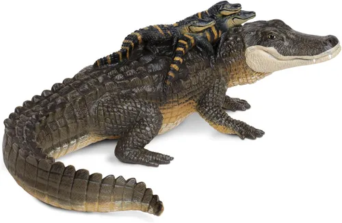 Vista 4 de Safari Ltd. Figura de cocodrilo con bebés, figura detallada de plástico de 12 pulgadas, divertido juguete educativo para niños, niñas y niños a