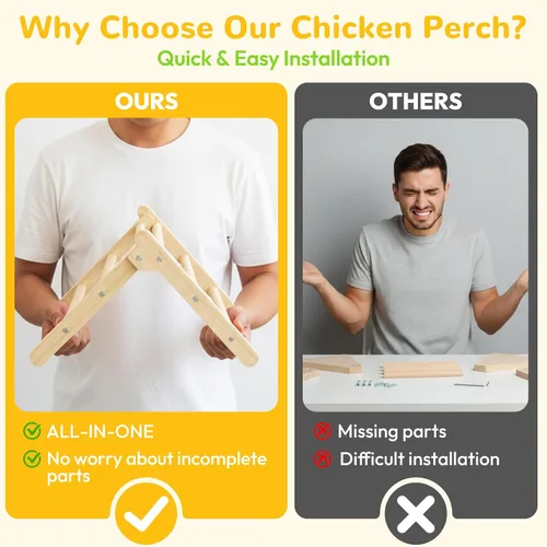 Vista 2 de Perca plegable de pollo, estable y sin montaje, perca de pollo para entrenamiento de pie, 12.44 x 11.02 x 7.44 pulgadas, juguetes para pollitos