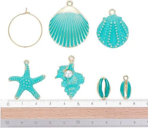 Vista 5 de Kits de fabricación de aretes oceánicos, Acero inoxidable, Sin gemas.
