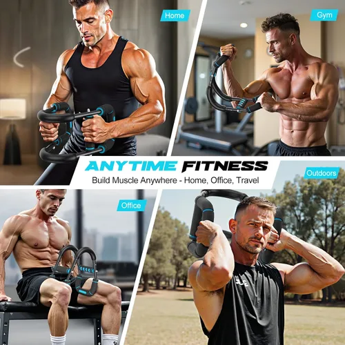 Vista 5 de Twister Arm Trainer for Men, Chest Workout Equipment 5-Level Adjustable (40-130lb) with Ergonomic 27° Targets Biceps/Clip/Thigh, Portable Exerciser