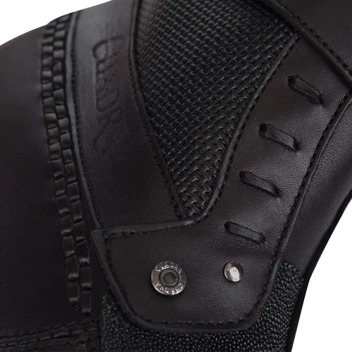 Vista 8 de Cuadra Botas para hombre en piel auténtica de rayas con cremallera negra, Negro