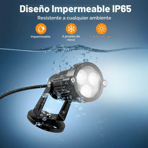 Vista 3 de Luces de paisaje – Foco de paisaje al aire libre de bajo voltaje – Luces LED impermeables para patio, jardín, patio, entrada, casa, blanco frío