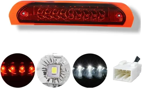 Vista 18 de Reemplazo para Ford F-250 F-350 F-450 F-550 Super Duty/Ford Ranger 1993-2011 Lente de humo LED cromado carcasa trasera de montaje alto 3ª tercera